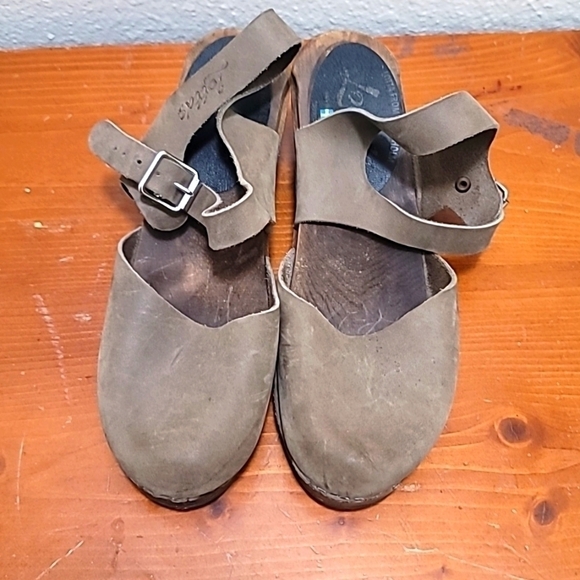 LOTTAS FROM STOCKHOLM WOMEN'S HIGHWOOD MARY JANE LEATHER CLOG SIZE 39 USA 8.5 - Picture 2 of 9